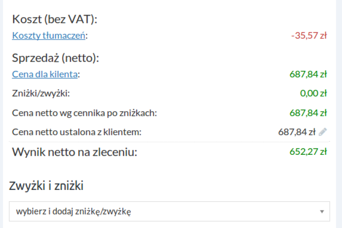 Zarządzanie ceną projektu – zmiany
