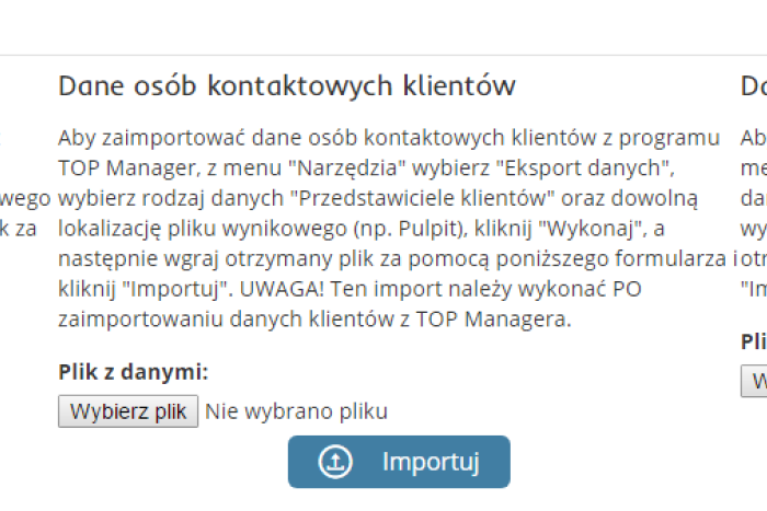 Nowy format importu danych